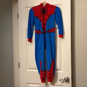 Marvel Superhero Costume/fleece pajama with hood- Red and Blue